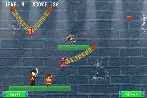 Destroy The Evil Pirates - cut the chain puzzle game screenshot 2