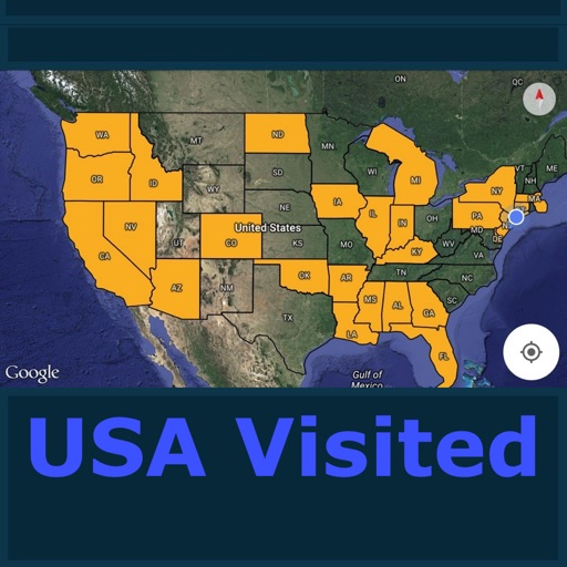 USA States & Cities Visited - My Footprint Pro icon