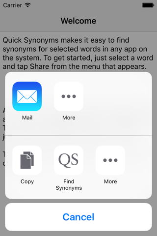 Quick Synonyms - náhled