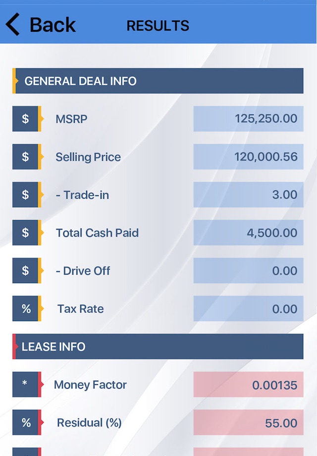 Car Lease Payment Calculator screenshot 3