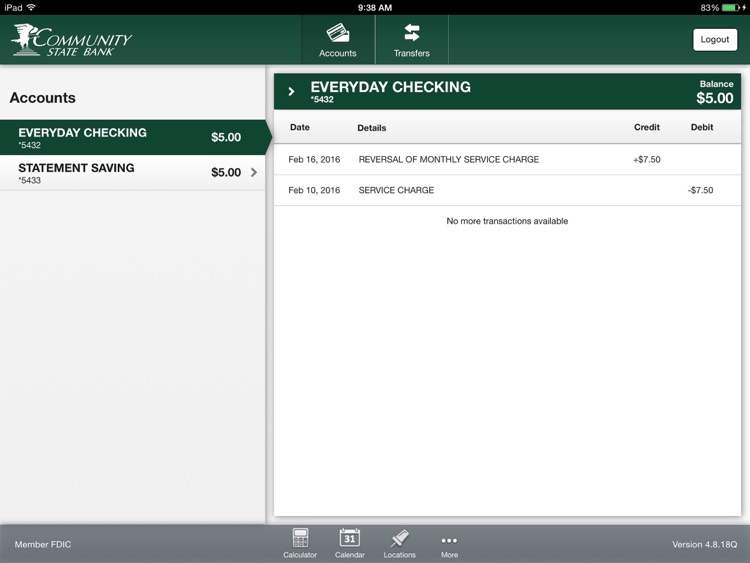 CSB Simple Banking for iPad