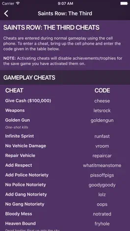 Game screenshot Cheats for SR - for all Saints Row games hack