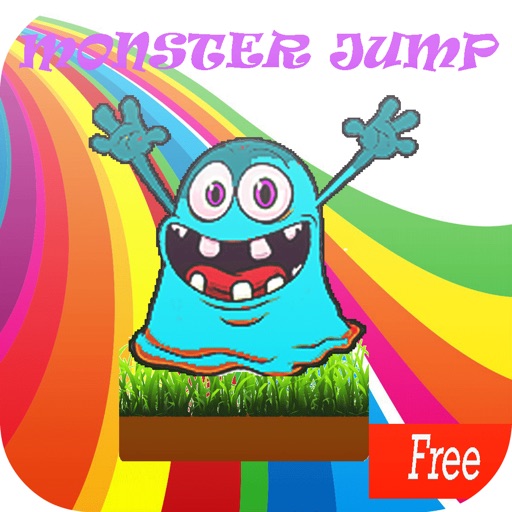 cute monster jump for kids icon