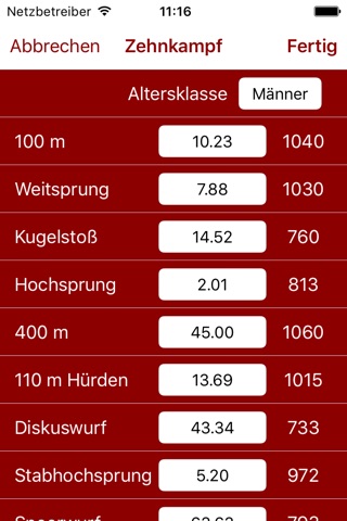 Athletics Score Calculator screenshot 2