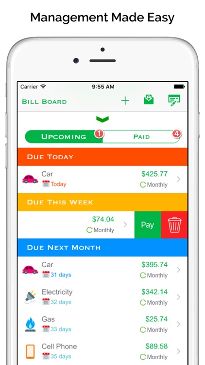 Bill Board - bill reminder & income tracker
