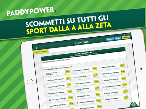 Scommesse Paddy Power per iPad. Calcio, Tennis, Serie A, Basket, Volley, Live Score. screenshot 3