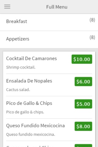 Mexicocina Ordering screenshot 3