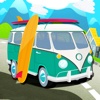 Hippie Monster Van Double Bounce - PRO - Obstacle Course Town Car Race Game