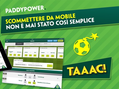 Scommesse Paddy Power per iPad. Calcio, Tennis, Serie A, Basket, Volley, Live Score. screenshot 2