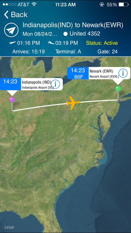 Newark Airport (EWR) Flight Tracker