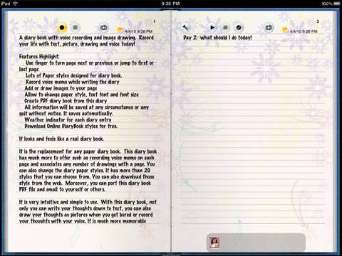 Diary Book for iPad screenshot 2