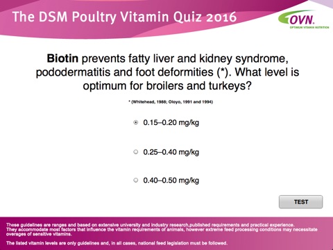 DSM Poultry Vitamin Quiz screenshot 3