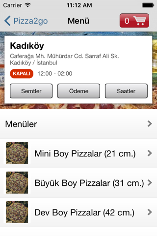 Pizza2go screenshot 2
