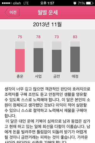 운세친구 - 2015 신년운세 토정비결 screenshot 4