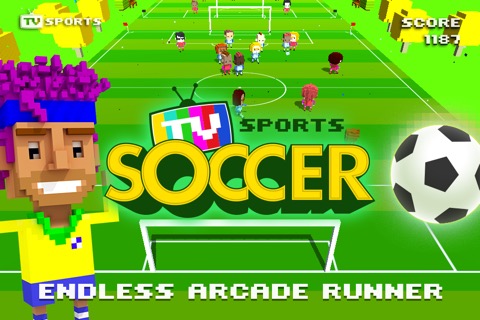 TV Sports Soccer - Endless Blocky Runnerのおすすめ画像1