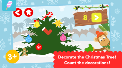 How to cancel & delete Math Tales - Christmas Time: Christmas Math in the Snowy Jungle from iphone & ipad 1