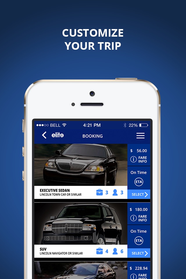 Elite Limousine App screenshot 2