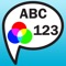 The Letters, Numbers, Colors app provides a series of speech-exercise videos, each illustrating the tongue and lip movements necessary to produce the 26 letters of the English alphabet, numbers 1–20, and primary colors