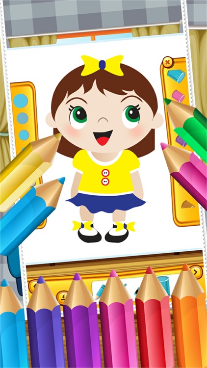 Little Girls Coloring World Drawing Story Kids Game screenshot-3