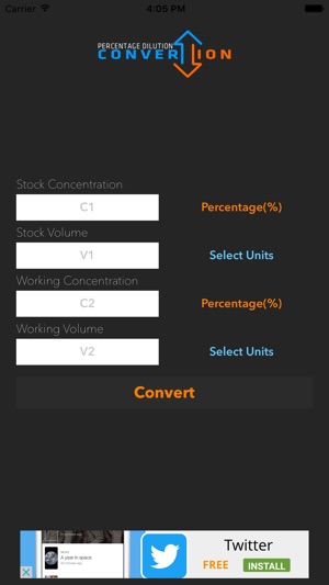 Percentage Dilution Conversion