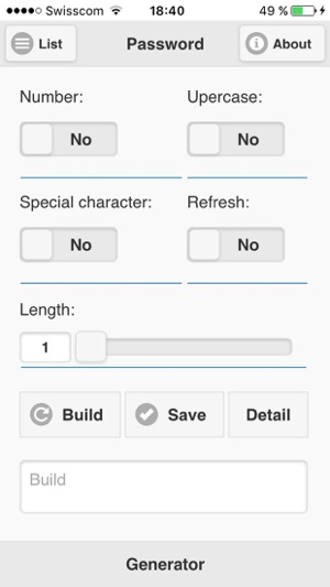 Safeness Password Generator