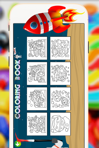Outer Space Coloring Book -  Astronaut Alien Spacecraft Draw & Paint Pages Learning Games For Kids screenshot 3