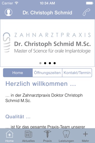 PraxisApp - Zahnarztpraxis Dr. Christoph Schmid M.Sc. screenshot 2