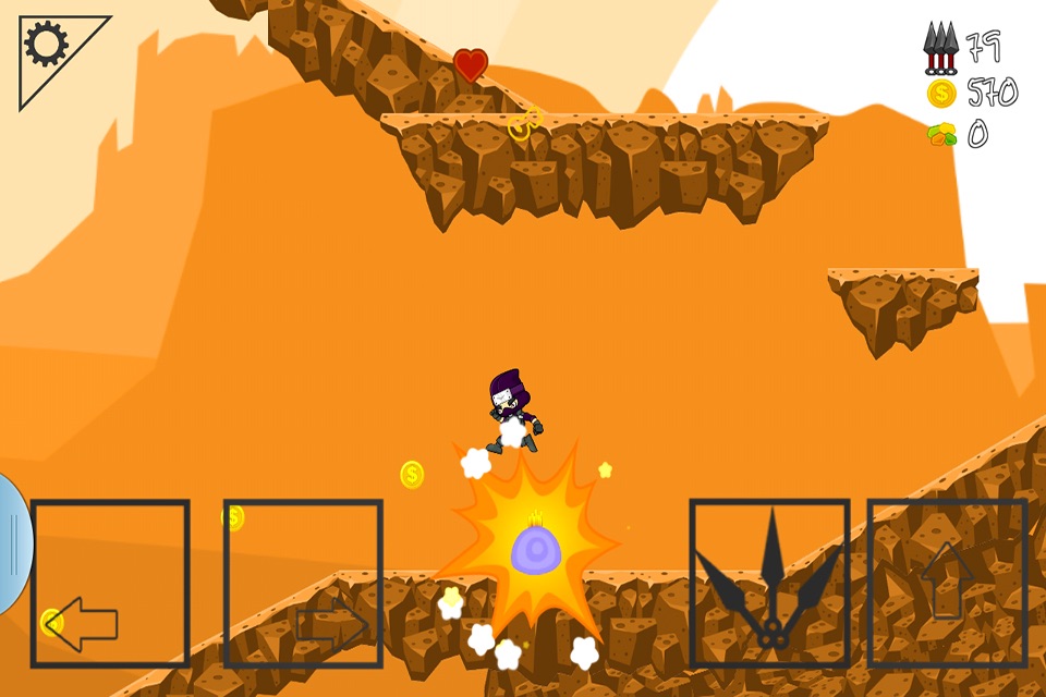 NINJA SIDE 2D (A platform jump n shoot game) screenshot 4