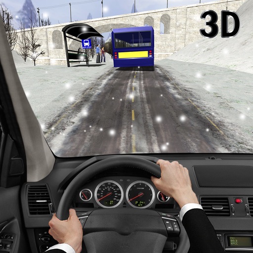Off Road Snow Hill Bus Driver 3D Icon
