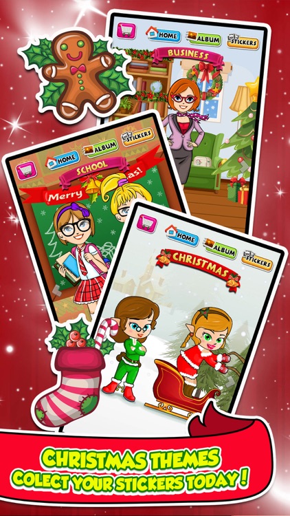 Christmas Sticker Dress Up Salon - little baby santa & emoji makeup games for girl kids!