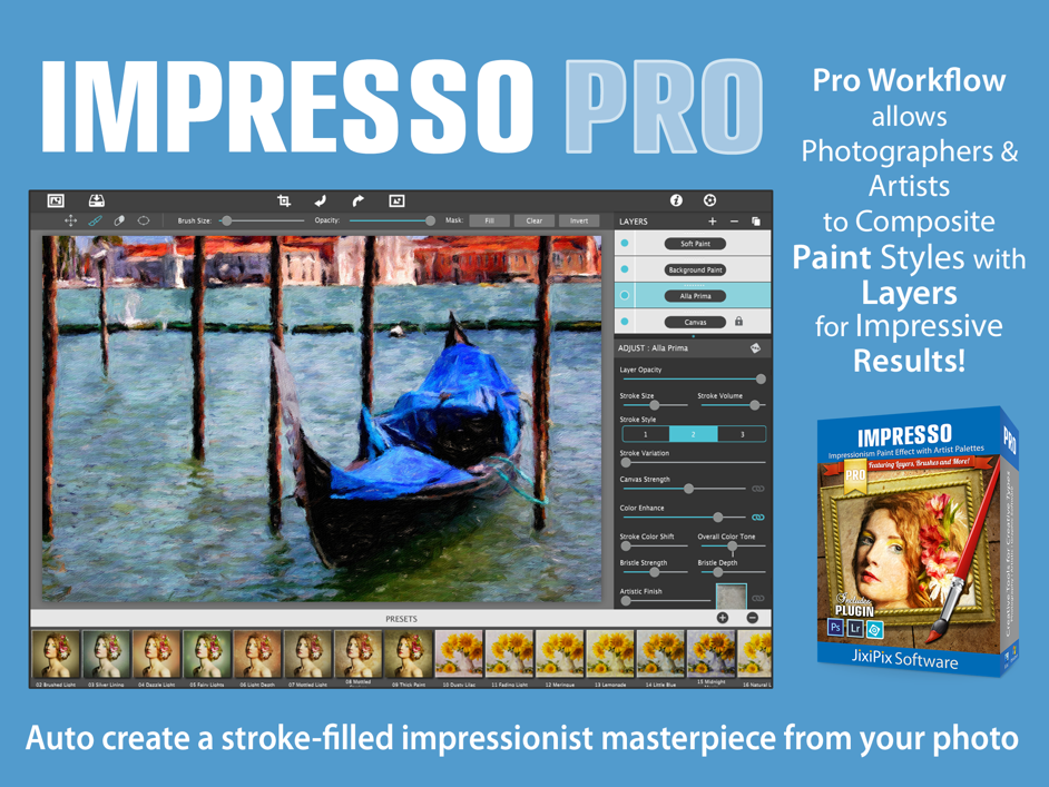 Impresso Pro 1.8.4  Use layers to combine paint styles and depth