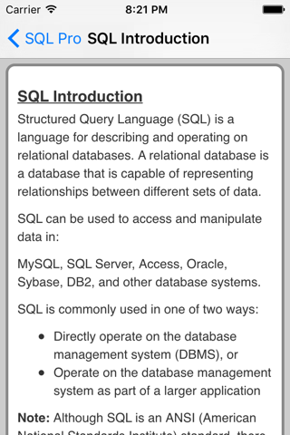 SQL Pro screenshot 2