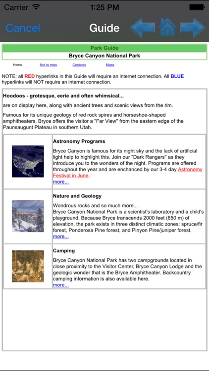 Bryce Canyon National Park gps and outdoor map with Guide