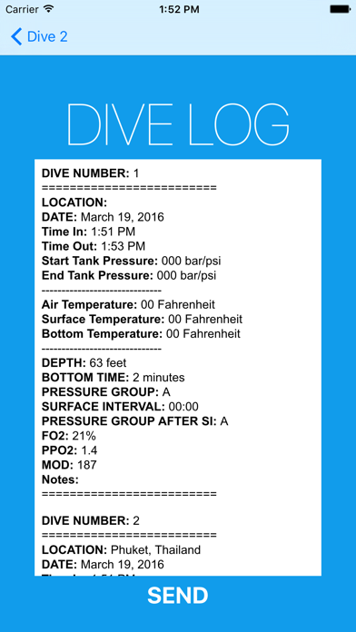 Dive Plan Screenshot 5