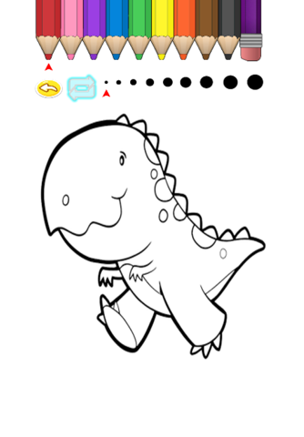 Kids Coloring Book - Cute Cartoon Dinosaur 3 screenshot 2