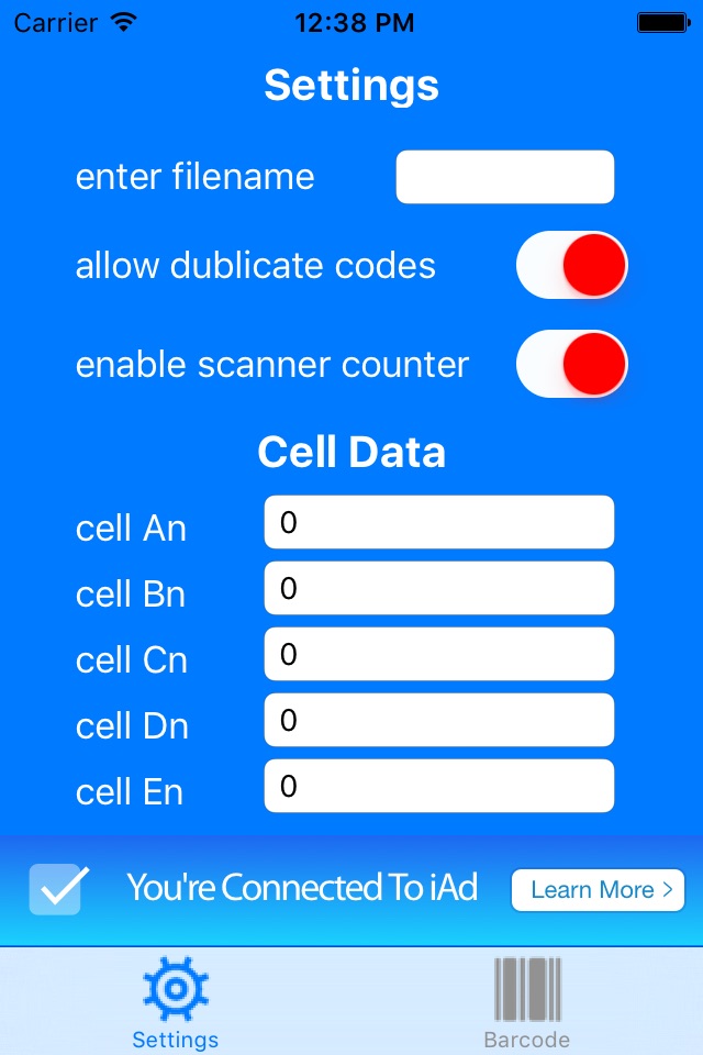 XLScanner - Barcode to xls via email screenshot 2