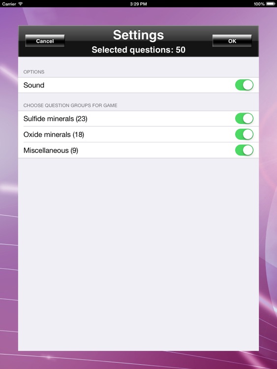 Mineral Quiz for iPad