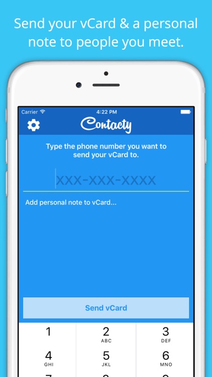 Contacty (sends your vCard via text)