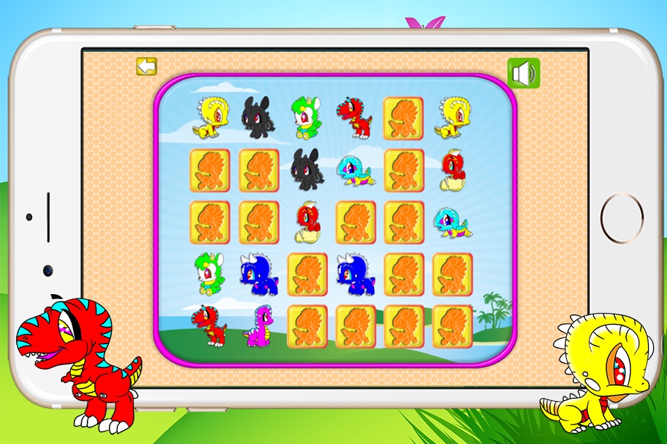 Dinosaur and Dragon Preschool Educational Matching Games for Kids screenshot 2
