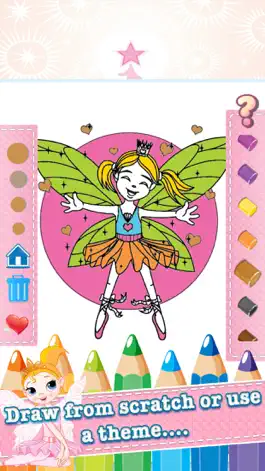 Game screenshot Fairy Princess Drawing Coloring Book - Cute Caricature Art Ideas pages for kids hack