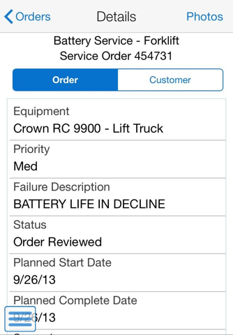 Review Team Service Orders Smartphone for JDE E1 screenshot 2
