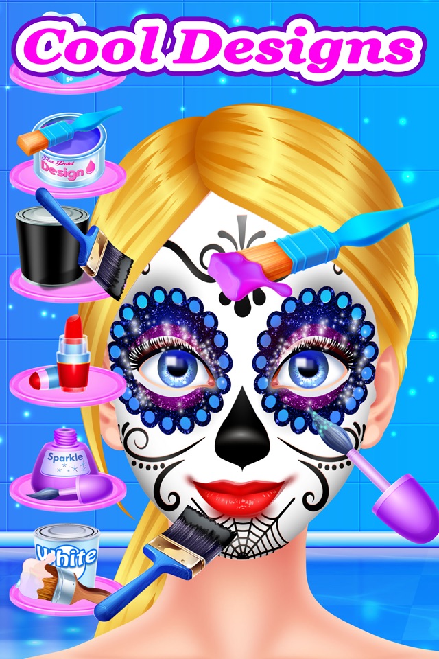 Frozen Face Paint Party - Kids Christmas Games Spa screenshot 4