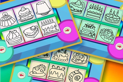 Coloring Book 4 about cakes - Designed for kids in Preschool or Kindergarden screenshot 3