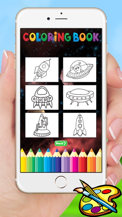 Rockets & Spaceships Coloring - Drawing for kids free games screenshot-4