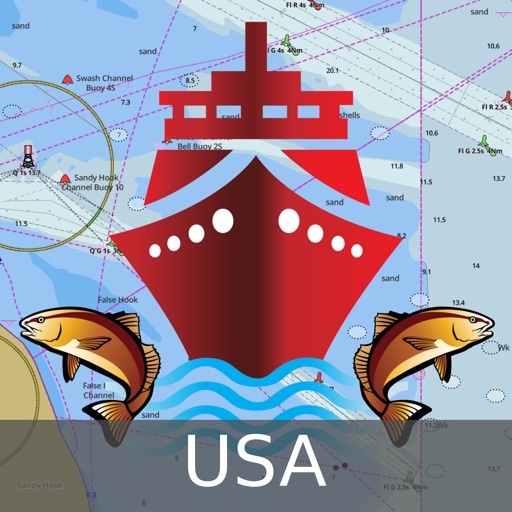 Marine Navigation - Lake Depth Maps - USA - Offline Gps Nautical Charts for Fishing, Sailing and Boating Icon