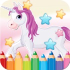 Little Unicorn Drawing Coloring Book - Cute Caricature Art Ideas pages for kids