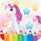 Little Unicorn Drawing Coloring Book - Cute Caricature Art Ideas pages for kids