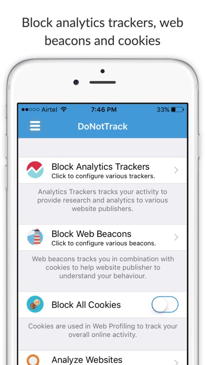 Do Not Track - Block tracking scripts and protect personal data while browsing