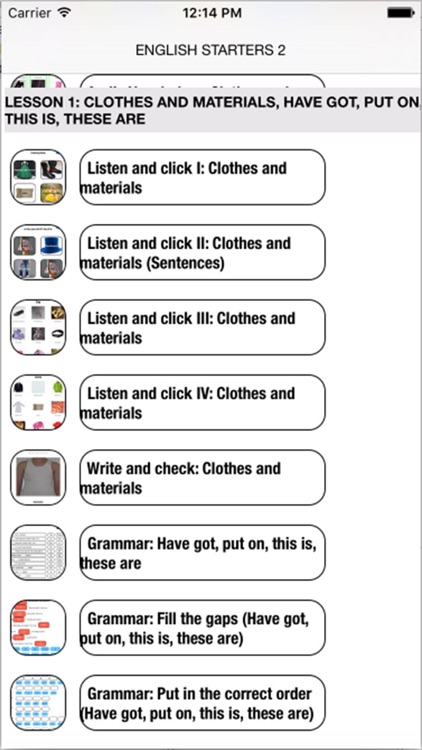 English Primero de Primaria Trimestre 2 Level Starters 2 for iPhone