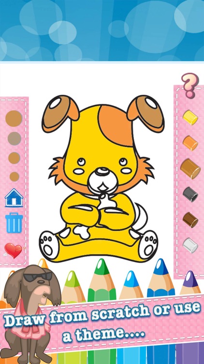 Dog Drawing Coloring Book - Cute Caricature Art Ideas pages for kids